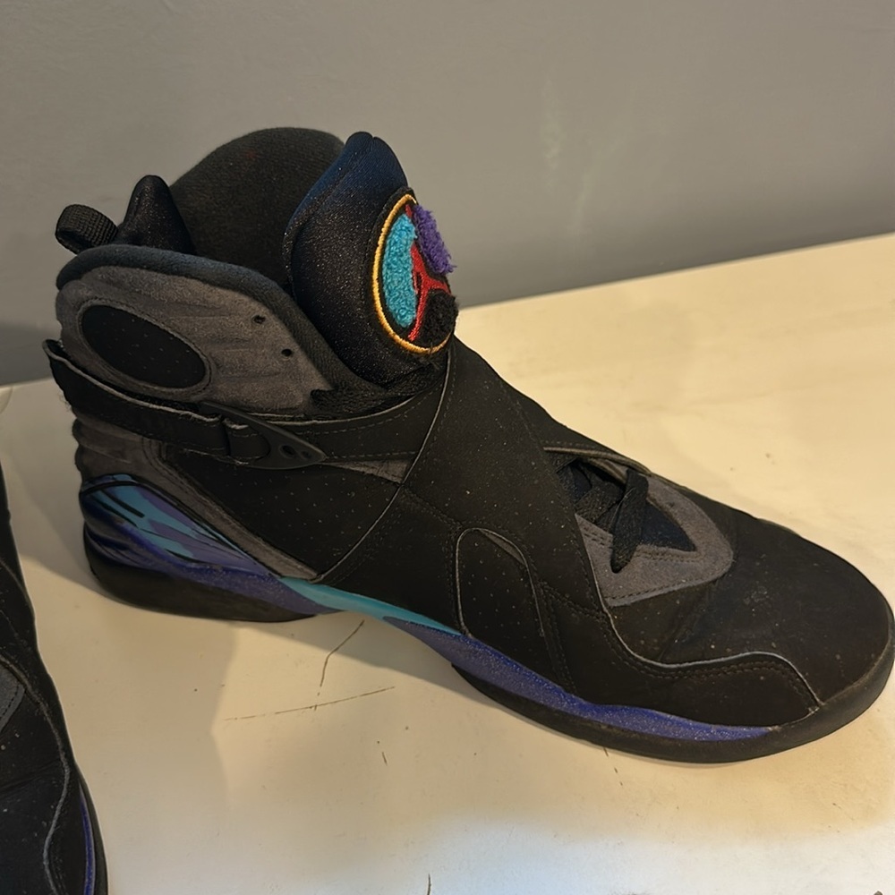 JORDAN Multicolor, Men's 8 Retro GS Aqua Sneakers Size 10 - Picture 8 of 13
